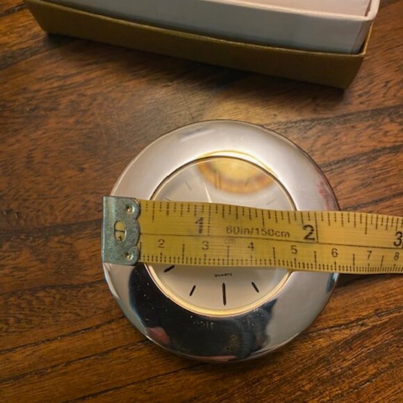 GUMPS Silver Travel Analog Alarm Clock Brand New in Box - Picture 4 of 6